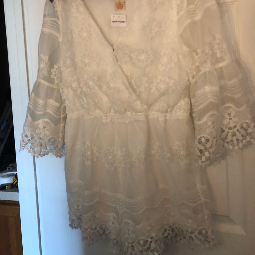 White & Lace One Piece Short Outfit